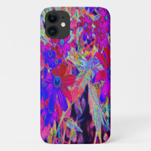 Psychedelische Retro Karmozijnrode en Magenta Wild Case-Mate iPhone Case