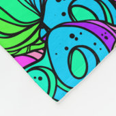 Psychedelische Retro Patroon Blauw Groen Blauwgroe Fleece Deken (Hoek)