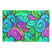 Psychedelische Retro Patroon Blauw Groen Blauwgroe Kussensloop (Achterkant-Links)