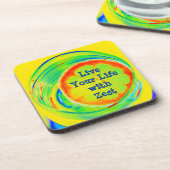 Psychedelische Retro Pop Art Citrus Slice Bier Onderzetter (Linkerzijde)