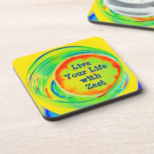 Psychedelische Retro Pop Art Citrus Slice Bier Onderzetter (Linkerzijde)