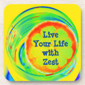 Psychedelische Retro Pop Art Citrus Slice Bier Onderzetter (Voorkant)