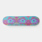 Psychedelische Retro Regenboog Blauwe Hibiscus Persoonlijk Skateboard (Horizontaal)