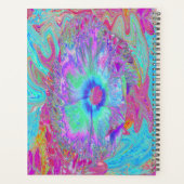 Psychedelische Retro Regenboog Blauwe Hibiscus Planner (Achterkant)
