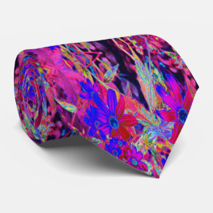 Psychedelische Retro scharlakenrode en magenta wil Stropdas