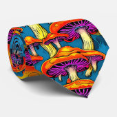 Psychedelische Retro Trippy Paddenstoelen Stropdas (Opgerold)