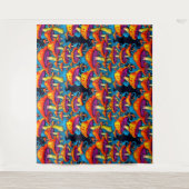 Psychedelische Retro Trippy Paddenstoelen Wandkleed (Voorkant)