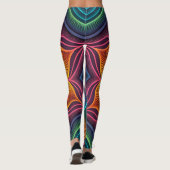 Psychedelische Rimpel Illusie | Naadloze 3D Neon Leggings (Achterkant)