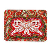 Psychedelische rode katten (Louis Wain) Magneet (Horizontaal)