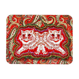 Psychedelische rode katten (Louis Wain) Magneet