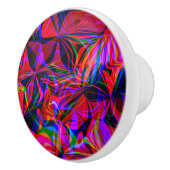 Psychedelische Rode Mix Abstract Kleurrijk Keramische Knop (Rechts)