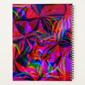 Psychedelische Rode Mix Abstract Kleurrijk Planner (Achterkant)