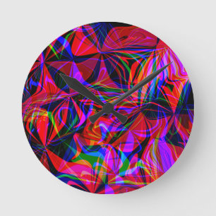 Psychedelische Rode Mix Abstract Kleurrijk Ronde Klok