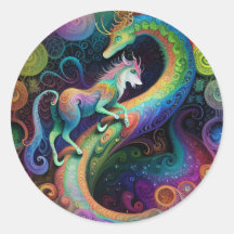 Psychedelische Ronde Draak Ontwerp