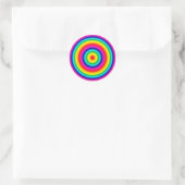 Psychedelische ronde regenboogpatroon sticker (Tas)
