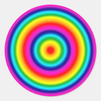 Psychedelische ronde regenboogpatroon sticker