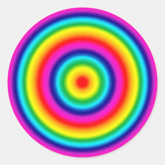 Psychedelische ronde regenboogpatroon sticker (Voorkant)