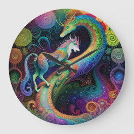 Psychedelische Ronden Dragon Design Grote Klok