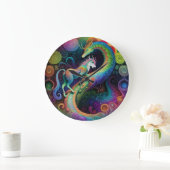 Psychedelische Ronden Dragon Design Grote Klok (Huis)