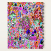 Psychedelische roze en limoengroene tuinbloemen planner (Achterkant)