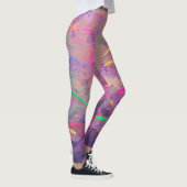 Psychedelische roze Paarse gele neonvis voor vrouw Leggings (Rechts)