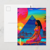 Psychedelische Roze Piramide Prinses Briefkaart (Voorkant / Achterkant)