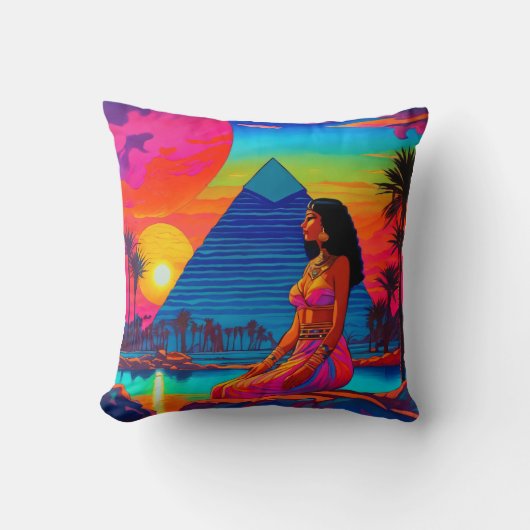 Psychedelische Roze Piramide Prinses Kussen (Voorkant)