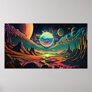 Psychedelische ruimte poster