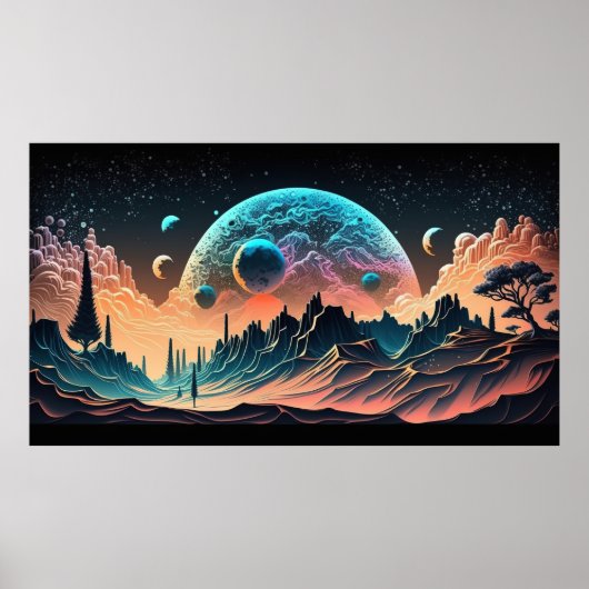 psychedelische ruimte poster (Voorkant)