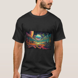 Psychedelische ruimte t-shirt