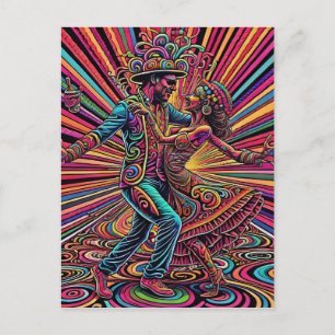 Psychedelische Salsa Tango Danskunst Briefkaart