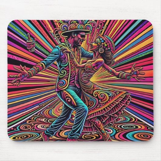 Psychedelische Salsa Tango Danskunst Muismat (Voorkant)