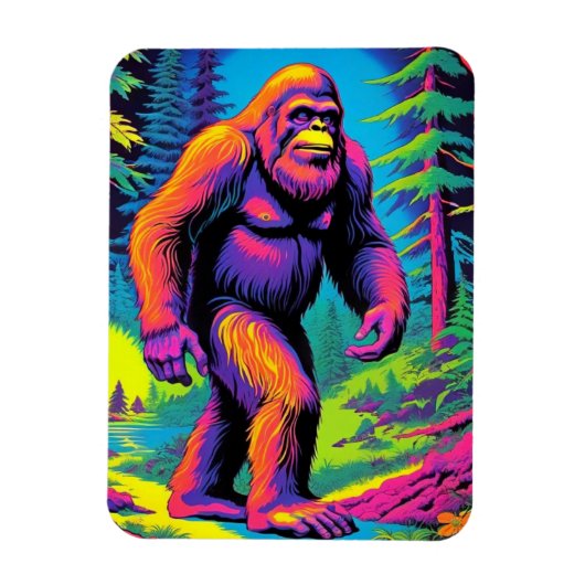 Psychedelische Sasquatch Flexibele Magneet (Verticaal)