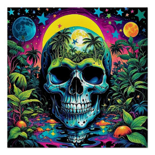 Psychedelische schedel 2 perfect poster