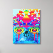 Psychedelische Schedel Canvas Afdruk (Voorkant)