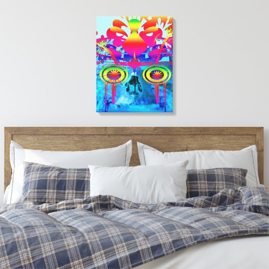 Psychedelische Schedel Canvas Afdruk (Insitu (Slaapkamer))