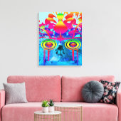 Psychedelische Schedel Canvas Afdruk (Insitu (Woonkamer))