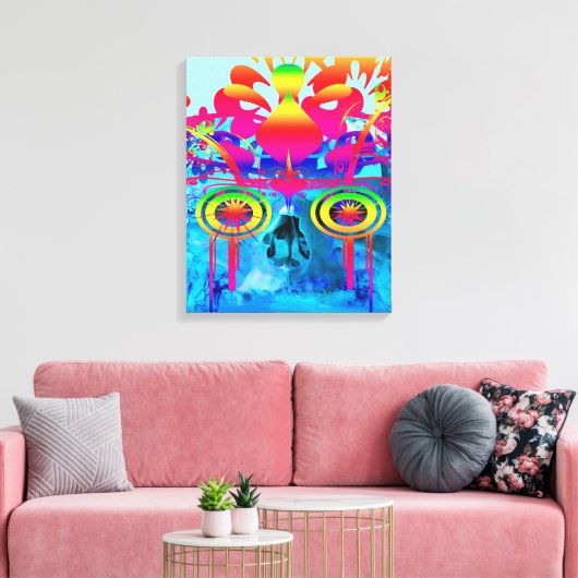Psychedelische Schedel Canvas Afdruk (Insitu (Woonkamer))