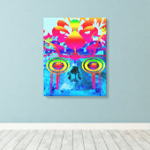 Psychedelische Schedel Canvas Afdruk (Insitu (Houten vloer))