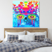 Psychedelische Schedel Canvas Afdruk (Insitu (Slaapkamer))