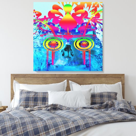 Psychedelische Schedel Canvas Afdruk (Insitu (Slaapkamer))