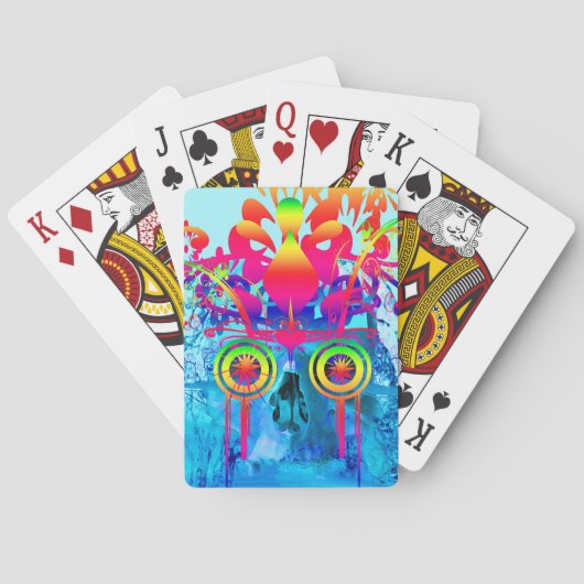 Psychedelische Schedel Pokerkaarten (Achterkant)