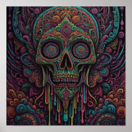 Psychedelische Schedel Poster