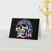 Psychedelische schedel Psycho Skull Kaart (Gele Bloem)