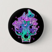 Psychedelische schedel ronde button 5,7 cm (Voorkant)