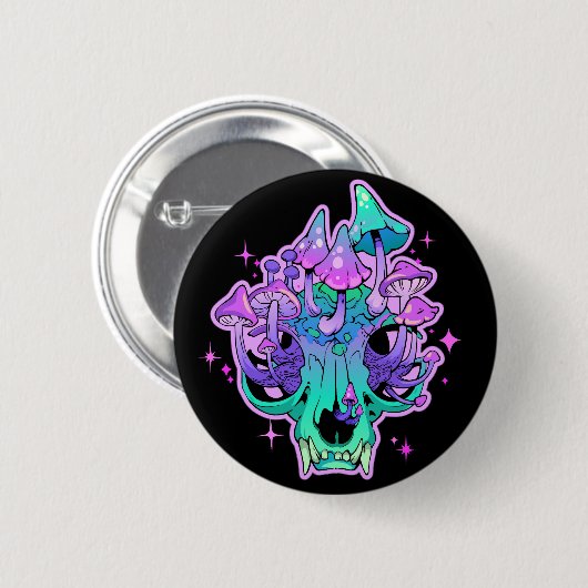 Psychedelische schedel ronde button 5,7 cm (Voorkant /achterkant)