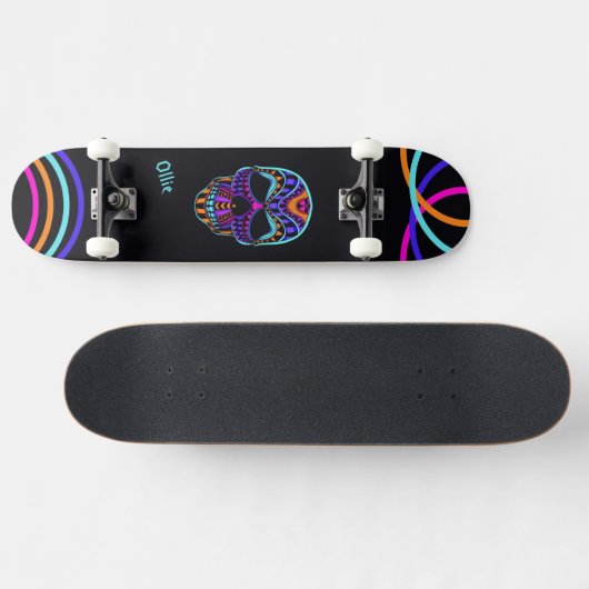 Psychedelische Schedel Skateboard  (Horizontaal)