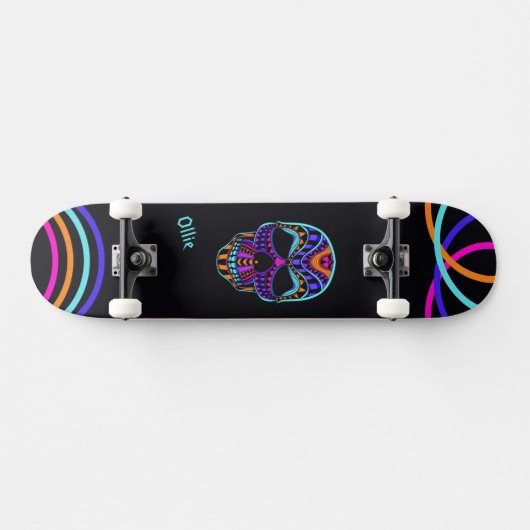Psychedelische Schedel Skateboard  (Horizontaal)