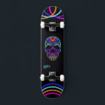 Psychedelische Schedel Skateboard<br><div class="desc">Maak deze Psychedelische Schedel Skateboard helemaal je eigen door je tekst toe te voegen. Om toegang te krijgen tot geavanceerde bewerkingstools, ga je naar "Deze sjabloon personaliseren" en klik op "Details", scroll naar beneden en klik op de "Klik om verder aan te passen" link. Ideaal voor elke gelegenheid, zoals verjaardag...</div>