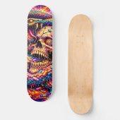 Psychedelische Schedel Slang Skateboard Deck (Voorkant)